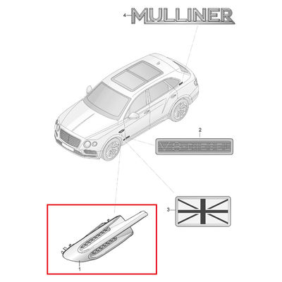 For Bentley Bentayga 2017-2020 Front Left Fender Chrome Emblem Air Grille OEM 36A821273D