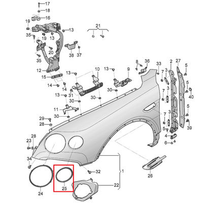 For Bentley Bentayga Left Headlight Chrome Trim Ring - Small OEM 36A807823C