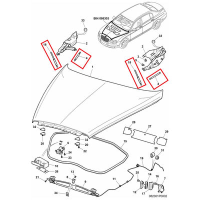 For Bentley Continent Flying Spur Gt Gtc Front Hatch Support Shock Absorber Kit OEM 3W0823359B 3W0823475B
