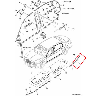 For Bentley Continent Flying Spur Front Left & Right Bumper Chrome Trim OEM 3W5807812 3W5807811