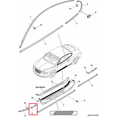 For Bentley Continental Gt & Gtc Left Fender Chrome Trim OEM 3W8853517C 3W8853517E 3W8853517G