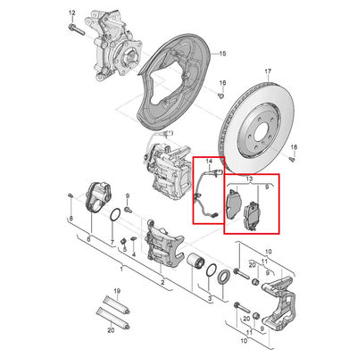 For Bentley Bentayga Rear Brake Pads &amp; Sensors Kit OEM 4M0698451C 4M0698451T 4M0615121P 8W0615121E