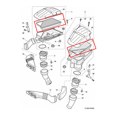 For Bentley Continental Gt &amp; Gtc &amp; Flying Spur W12 Engine Air filter OEM 3W0129620C 3W0129620B
