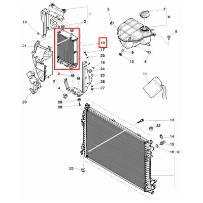 For Bentley Continental GT GTC & Flying Spur Radiator Auxiliary Water Tank Air Cooler OEM 3W0122205