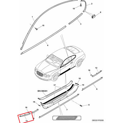 For Bentley Continental Gt &amp; Gtc Front Left &amp; Right Bumper Chrome Trim OEM 3W0807811 3W0807812
