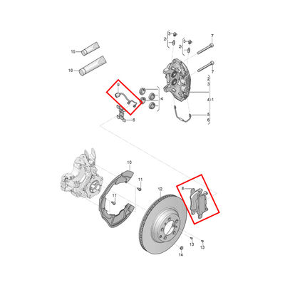 For Bentley Continental Gt Gtc Flying Spur Rear Brake Pads & Sensors Kit OEM 971698451B 971698451P 7PP907637A