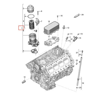 For Bentley New Continental GT New Flying Spur Bentayga Oil Filter Housing (ABS) OEM 06M115401L
