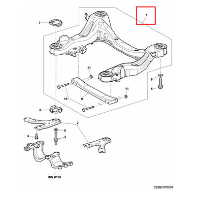 For Bentley Continental GT GTC Flying Spur 6pcs Subframe Bushing Kit OEM 3W0399313