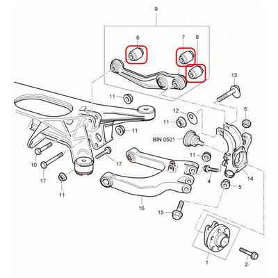 For Bentley Continental GT, Flying Spur Track Control Arm Bushing Kit OEM 4E0505323P 4E0505323T 4E0505323AC