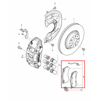 For Bentley Mulsanne Front &amp; Rear Brake Pads &amp; Sensors Kit OEM 3Y0698451 3Y0698451B 3Y0698151B 3Y0698151C
