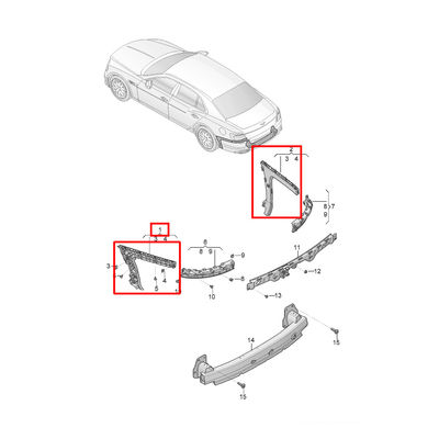For Bentley Flying Spur 2020 Outside Rear Left & Right Bumper Bracket OEM 3SE807023 3SE807023A 3SE807024 3SE807024A