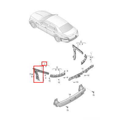 For Bentley Flying Spur 2020 Outside Rear Left Bumper Bracket OEM 3SE807023 3SE807023A