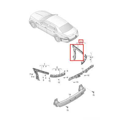 For Bentley Flying Spur 2020 Outside Rear Right Bumper Bracket OEM 3SE807024 3SE807024A