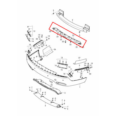 For Bentley Flying Spur 2014-2019 Rear Bumper Guide OEM 4W0807862A