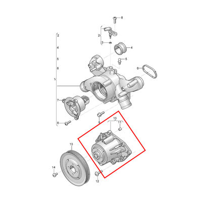 For Bentley Bentayga W12 Water Coolant Pump 07P121008A 07P121008B 07P121008C