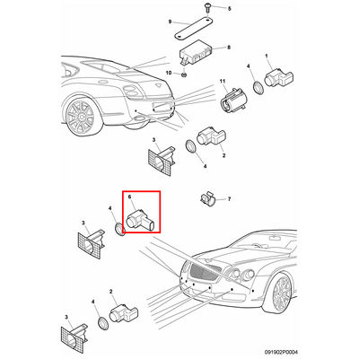 For Bentley Flying Spur Continental GT PDC Parking Assist Sensor OEM 3C0919275S 4H0919275 1S0919275