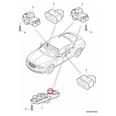 For Bentley Continental GT GTC Power Window Switch Button (Button 1) OEM 3W3959857C 3W3959857D