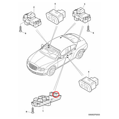 For Bentley Continental GT GTC Power Window Switch Button (Button 2) OEM 3W3959857C 3W3959857D