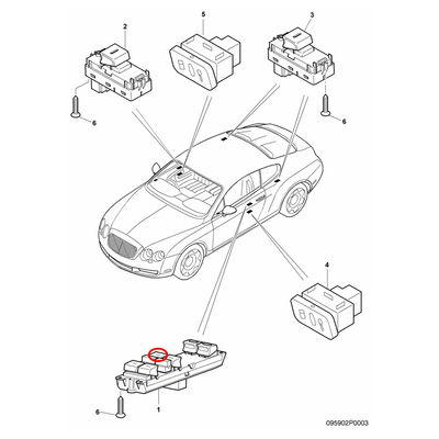 For Bentley Continental GT GTC Power Window Switch Button (Button 3) OEM 3W3959857C 3W3959857D