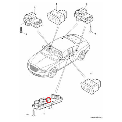 For Bentley Continental GT GTC Power Window Switch Button (Button 4) OEM 3W3959857C 3W3959857D