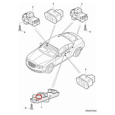 For Bentley Continental GT GTC Power Window Switch Button (Button 6) OEM 3W3959857C 3W3959857D
