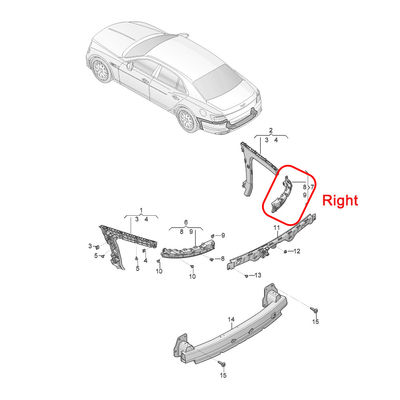 For Bentley Flying Spur 2020 Rear Right Bumper Center Bracket OEM 3SE807702