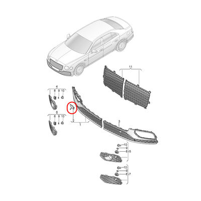 For Bentley Flying Spur 2020 Chrome Left Tow Hook Cover OEM 3SE807241