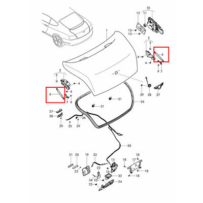 For Bentley Continental Gt Gtc Rear Hatch Support Shock Absorber OEM 3W8827550
