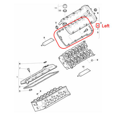 For Bentley Continent Gt Flying Spur Supersports All Models Left Engine Gasket Cylinder Head Cover OEM 07C103483C