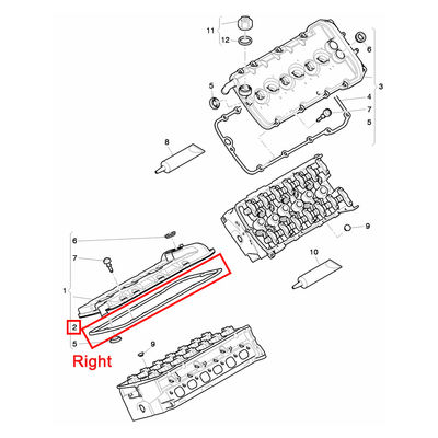 For Bentley Continent Gt Flying Spur Supersports All Models Right Engine Gasket Cylinder Head Cover OEM 07C103484C