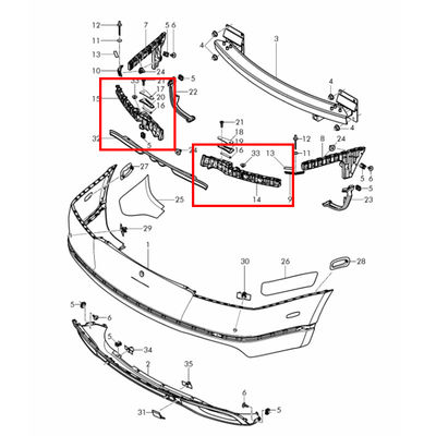 For Bentley Continental GT GTC Supersports 2016-2019 Rear Left &amp; Right Bumper Center Bracket OEM 3W3807863F 3W3807863G 3W3807864F 3W3807864G