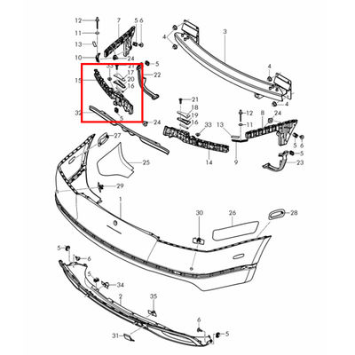 For Bentley Continental GT GtC Supersports 2016-2019 Rear Left Bumper Center Bracket OEM 3W3807863F 3W3807863G