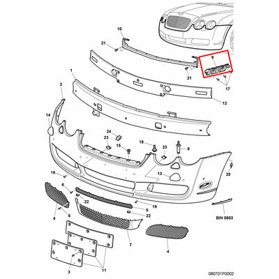 For Bentley Continent Flying Spur 2010-2013 Front Left Bumper Bracket OEM 3W5807183