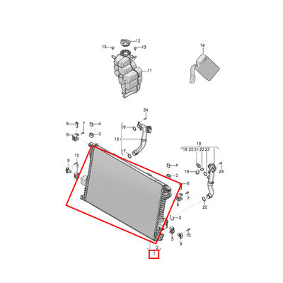 For New Bentley Continental GT Flying Spur 6.0 Auto Engine Parts Radiator Water Tank OEM 971121253B