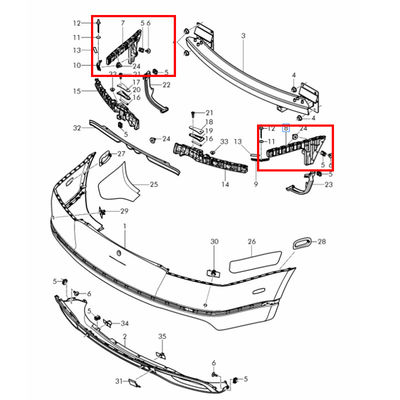 For Bentley Continental GT GTC Supersports 2016-2019 Rear Left &amp; Right Bumper Bracket OEM 3W3807393E 3W3807393F 3W3807394E 3W3807394F