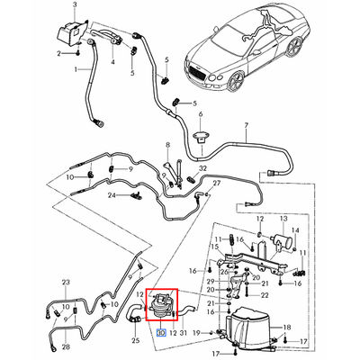 For Bentley Continental GT GTC Continent Flying Spur Fuel System Diagnostic Pump OEW 3W0906271