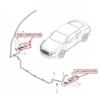 For Bentley Flying Spur Continental GT New SuperSports 2014-2019 Headlight Right Washer Spray Nozzle OEM 3W0955978D