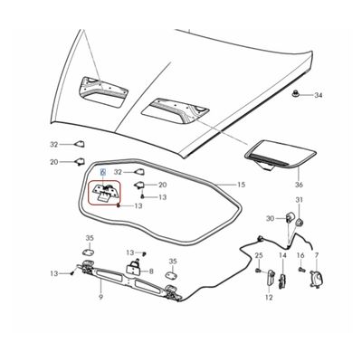 For Bentley Continental GT GTC Supersports Front Hood Metal Securing Hook Assembly OEM 3W0823485A