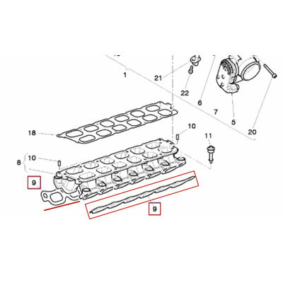For Bentley Flying Spur Continental GT New SuperSports 2014-2019 1pair/2pcs Engine Intake Manifold Lower Part Gasket OEM 07C129717D