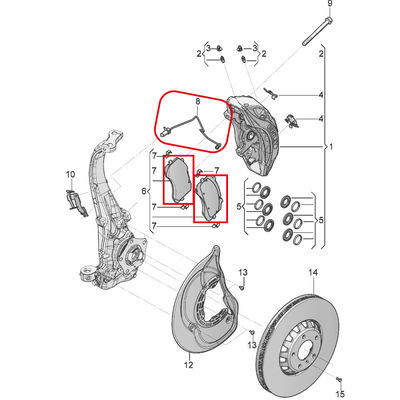 For Bentley Bentayga (2017+) 2set Front &amp; Rear Brake Pad kit OEM 4M0615121R 4M0615121S  4M0698151AE 4M0698451AK 4M0698451C 4M0698451T 4M0615121P 8W0615121E
