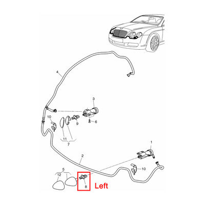 For Bentley Continental Old Model GT Headlamp Left Cleaning Nozzle Mounting Bracket OEM 3W0955103A