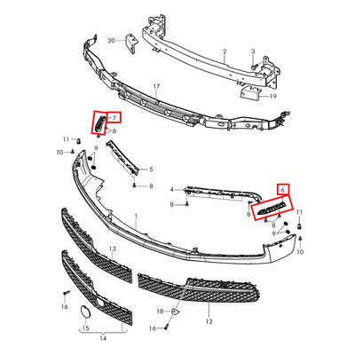 For Bentley Gallop Flying Spur 2014-2019 Front Bumper Bracket OEM 4W0807183 4W0807184