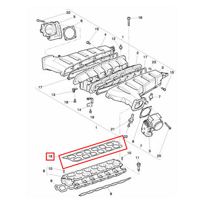 For Bentley Continental GT Flying Spur 6.0 W12 Inlet Manifold Gasket OEM 07C133238F