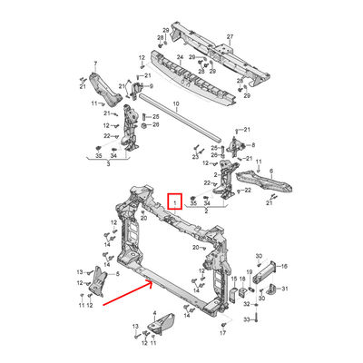 For Bentley Bentayga 2016-2023 Front Panel Petrol Door Mpv Radiator Support OEM 36A805594A 36A805594E