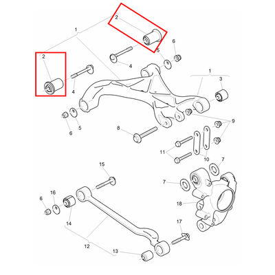 For Bentley Mulsanne Rear Upper Suspension Control Arm Bushing OEM 3Y0511415