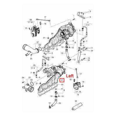 For Bentley Continental Gt/Gtc Flying Spur Left Turbocharger Core (Water Cooling) OEM 079145721A 079145703F