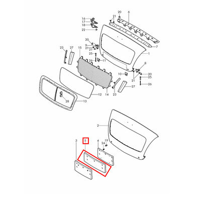 For Bentley Continental GT GTC 2013-2016 Black Plastic License Frame License Plate Bracket OEM 3W3807287D 3W3807285G