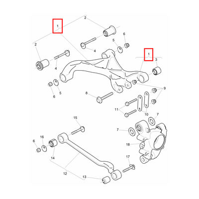 For Bentley Mulsanne Rear Upper Swing Arm Assembly OEM 3Y0505323C 3Y0505324C