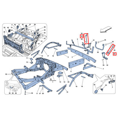 For Ferrari 458 Italy Spider Rear Bumper Mounting Bracket Left & Right OEM 85732800 85732700
