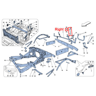 For Ferrari 458 Italy Spider Rear Bumper Mounting Bracket Right OEM 85732700